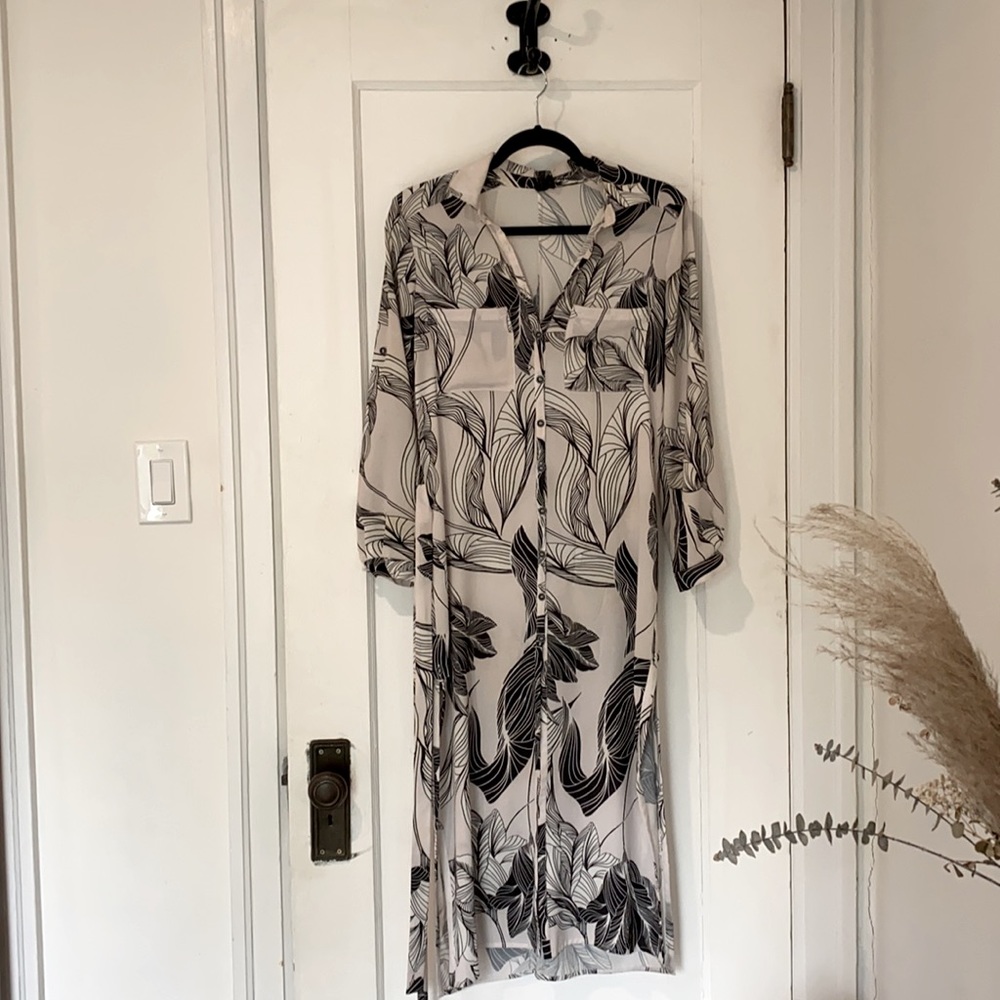 Black and White Wrap Dress